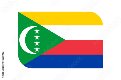 Flag of Comoros as a rounded rectangle icon set against transparent background