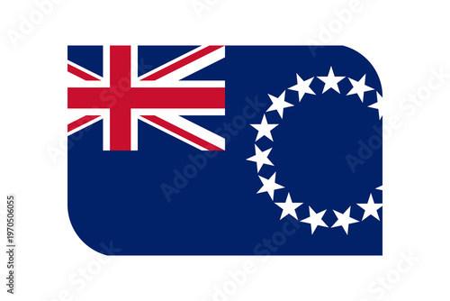 Flag of Cook Islands as a rounded rectangle icon on transparent background