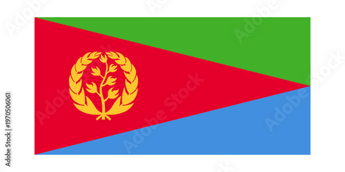 Eritrea flag original color official proportion illustration
