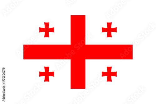 Georgia flag nation symbol country official standard white red crosses pan georgian design on transparent background