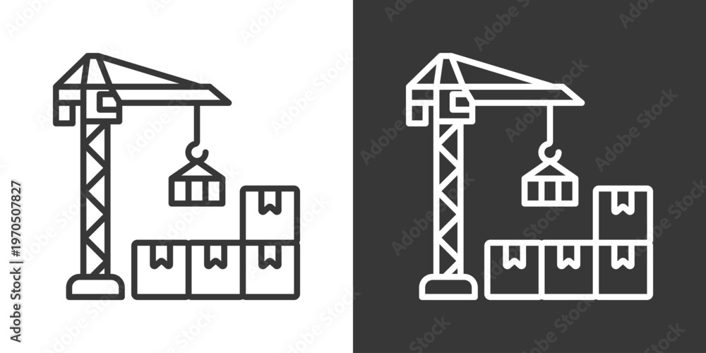 Naklejka premium Cargo Handling Icon Set Vector Collection Isolated In Black And White