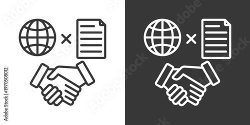 Trade Agreement Icon Set Vector Collection Isolated In Black And White
