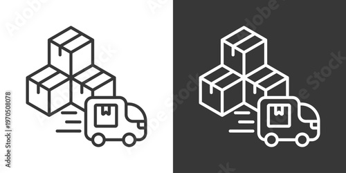 Package Delivery Icon Set Vector Collection Isolated In Black And White