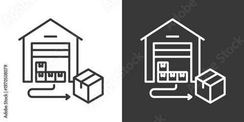Distribution Hub Icon Set Vector Collection Isolated In Black And White