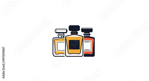 Three elegant perfume bottles displayed together.