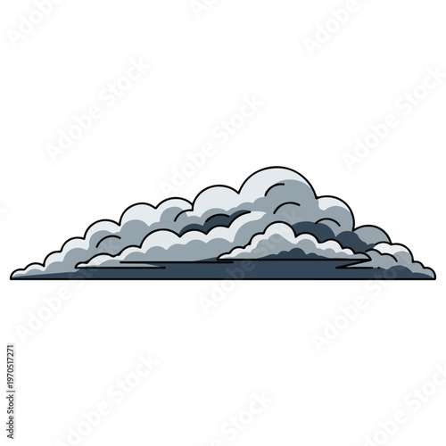 Cumulus Cloud Flat Cartoon Vector Illustration