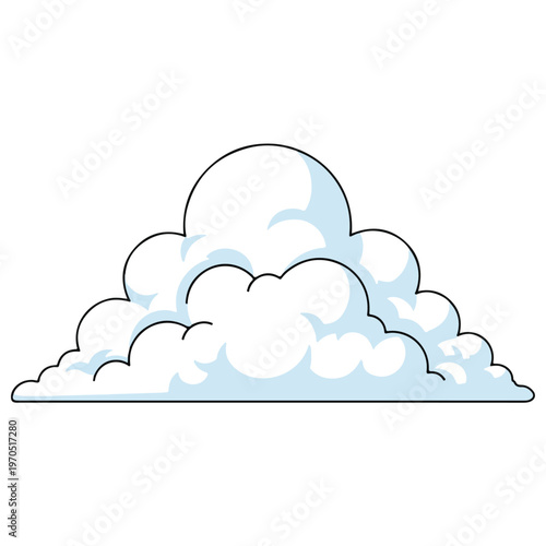 Cute Cartoon Cumulus Cloud Vector Illustration