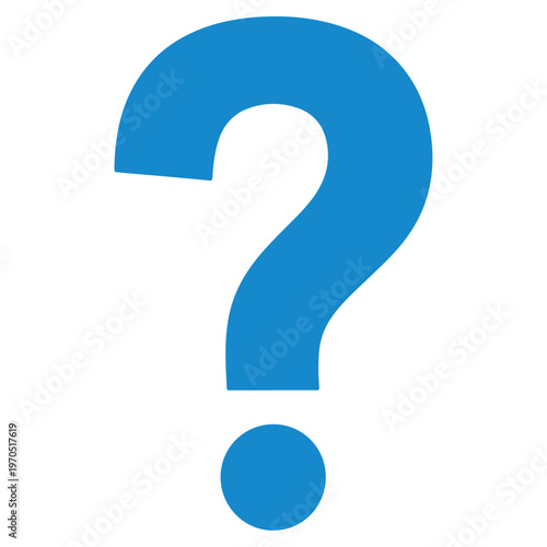 Blue Question Mark Flat Vector Icon Template