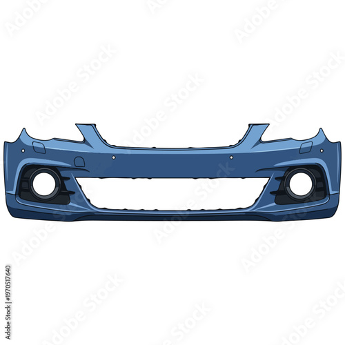 blue sedan front bumper auto part vector illustration