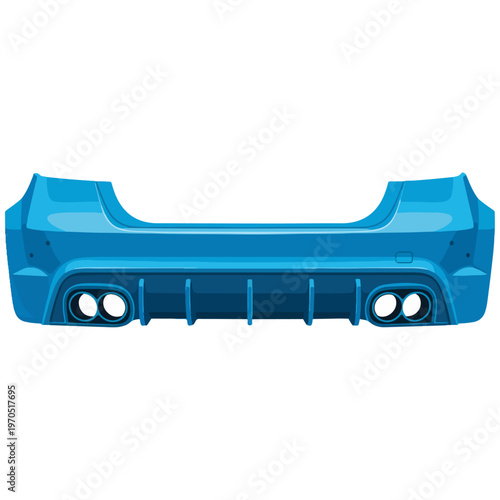 bright blue sports car rear bumper vector graphic design