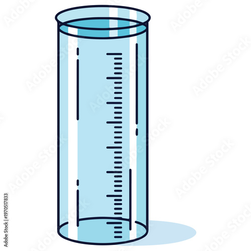 graduated cylinder flat vector science lab illustration template