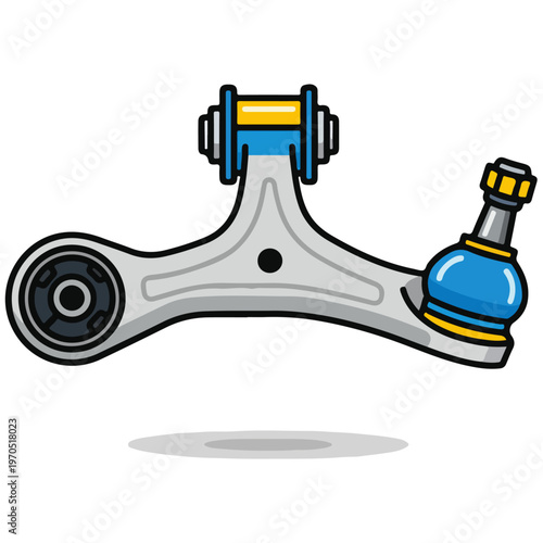 car suspension control arm flat vector design template