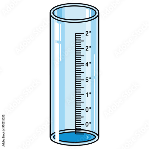 Imperial Graduated Measuring Cylinder Flat Vector Illustration