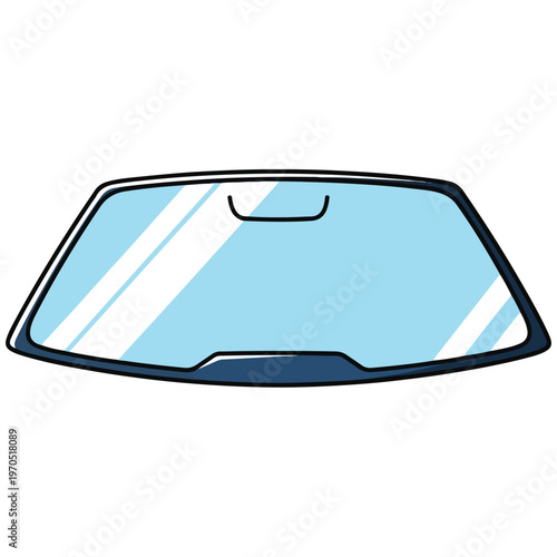 Cartoon Car Windshield Glass Vector Illustration