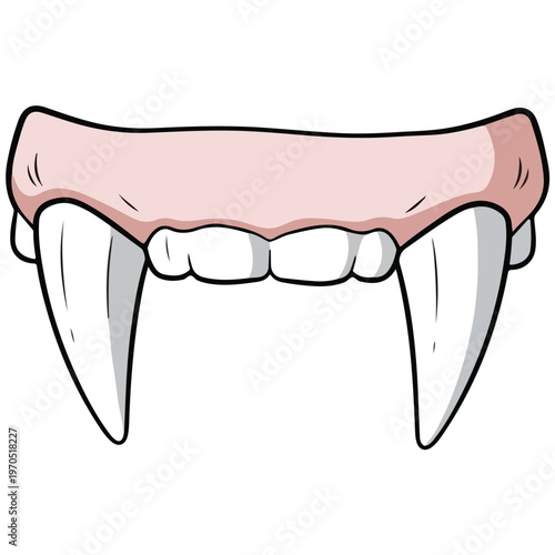 Cartoon Vampire Fang Teeth Vector Graphic Template