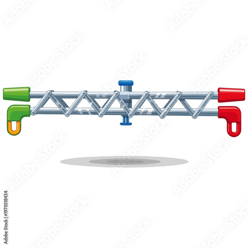 Color Coded Agricultural Spray Bar Irrigation Vector Illustration
