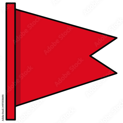 red pennant flag flat vector icon design