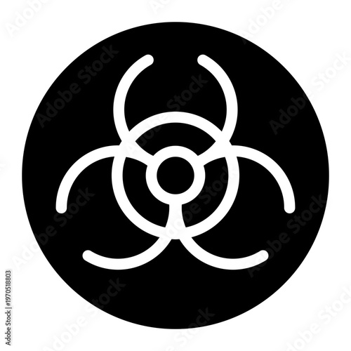 Biohazard icon glyph style vector graphic illustration. Suitable for website design, app, template.