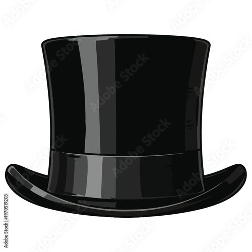 top hat black cartoon vector illustration design