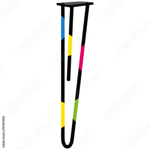 Modern Color Block Hairpin Table Leg Vector Graphic