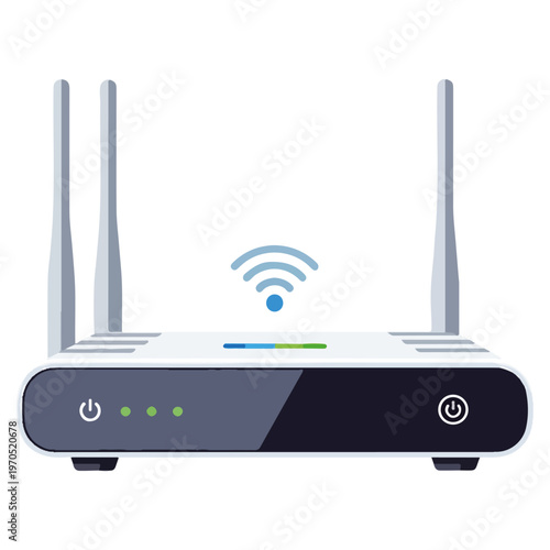 Wireless Wifi Router Flat Design Vector Illustration