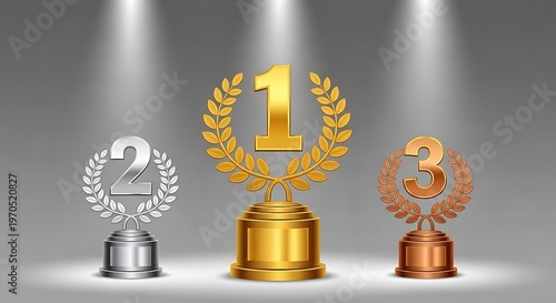 Trophy Awards First Second Third Place.