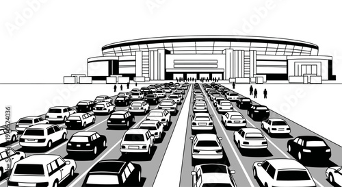 Traffic congestion on a highway road.