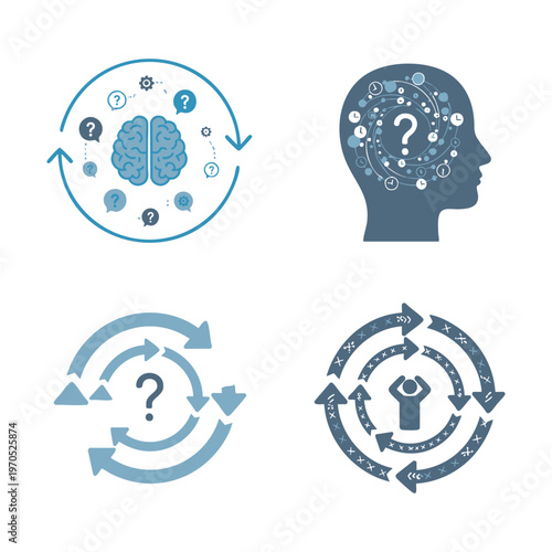 Overthinking Thought Loop Icons