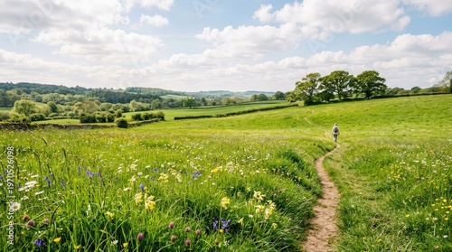 person walking on a path.