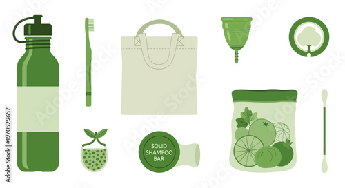 Green reusable eco friendly products.