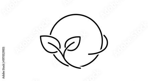 Simple line drawing of a sprouting seed.