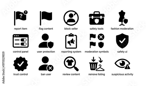 Moderation and safety symbols in user interface design