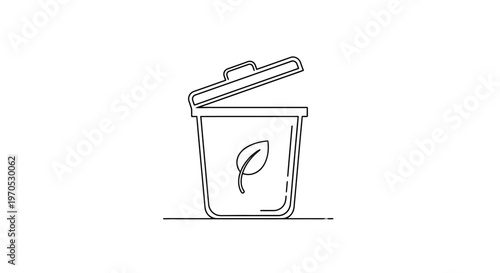 Recycling Bin with Leaf Logo.