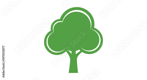 Green tree icon with white outline.