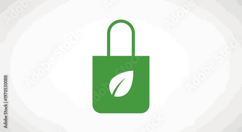 Green shopping bag with leaf logo.
