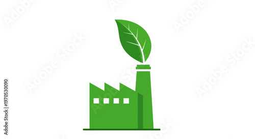 Eco friendly factory with leaf.