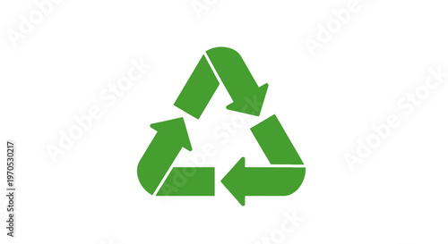 Green Recycling Symbol Logo Sign.