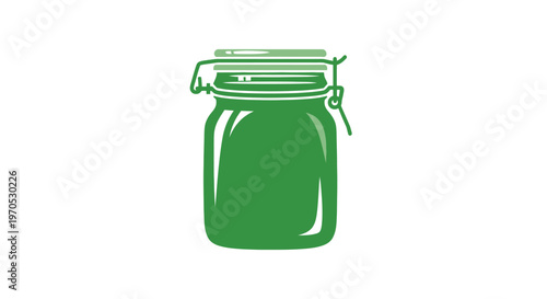 Green Jar with Lid and Zipper.