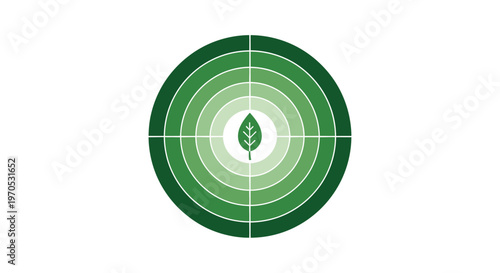 Green leaf target symbol icon design.