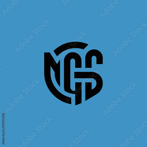 Modern NCS monogram logo design abstract.