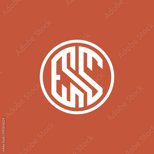 Monogram Logo Design Featuring Intertwined Letters ESS in Circular Emblem.