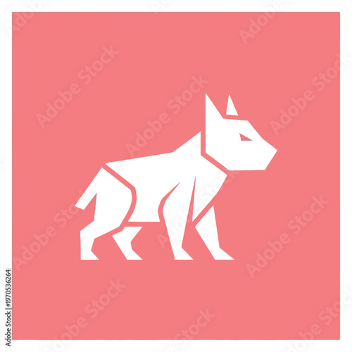 Origami Dog Geometric Minimalist Design.