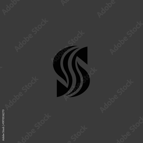 Stylized Letter S Logo Design Abstract Shape.