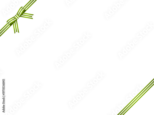 リボン蝶、縞、斜F、m4黄緑