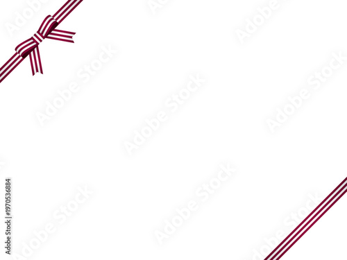 リボン蝶、縞、斜F、m11ワイン