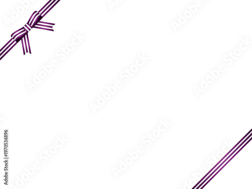 リボン蝶、縞、斜F、m13紫