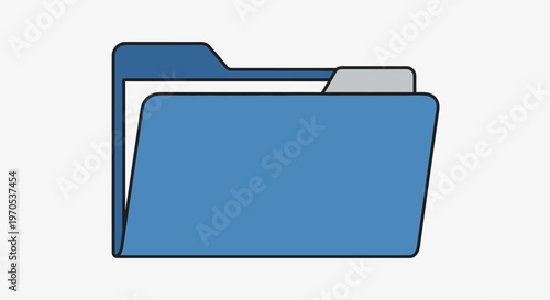 Blue File Folder with Papers Inside.
