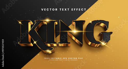 King golden editable vector text effect. Luxury text effect.