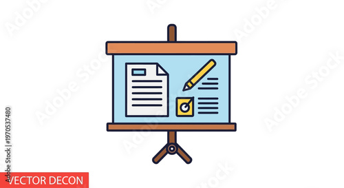 Colorful Icon of Presentation Board.