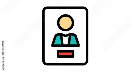 Simple cartoon person icon profile.